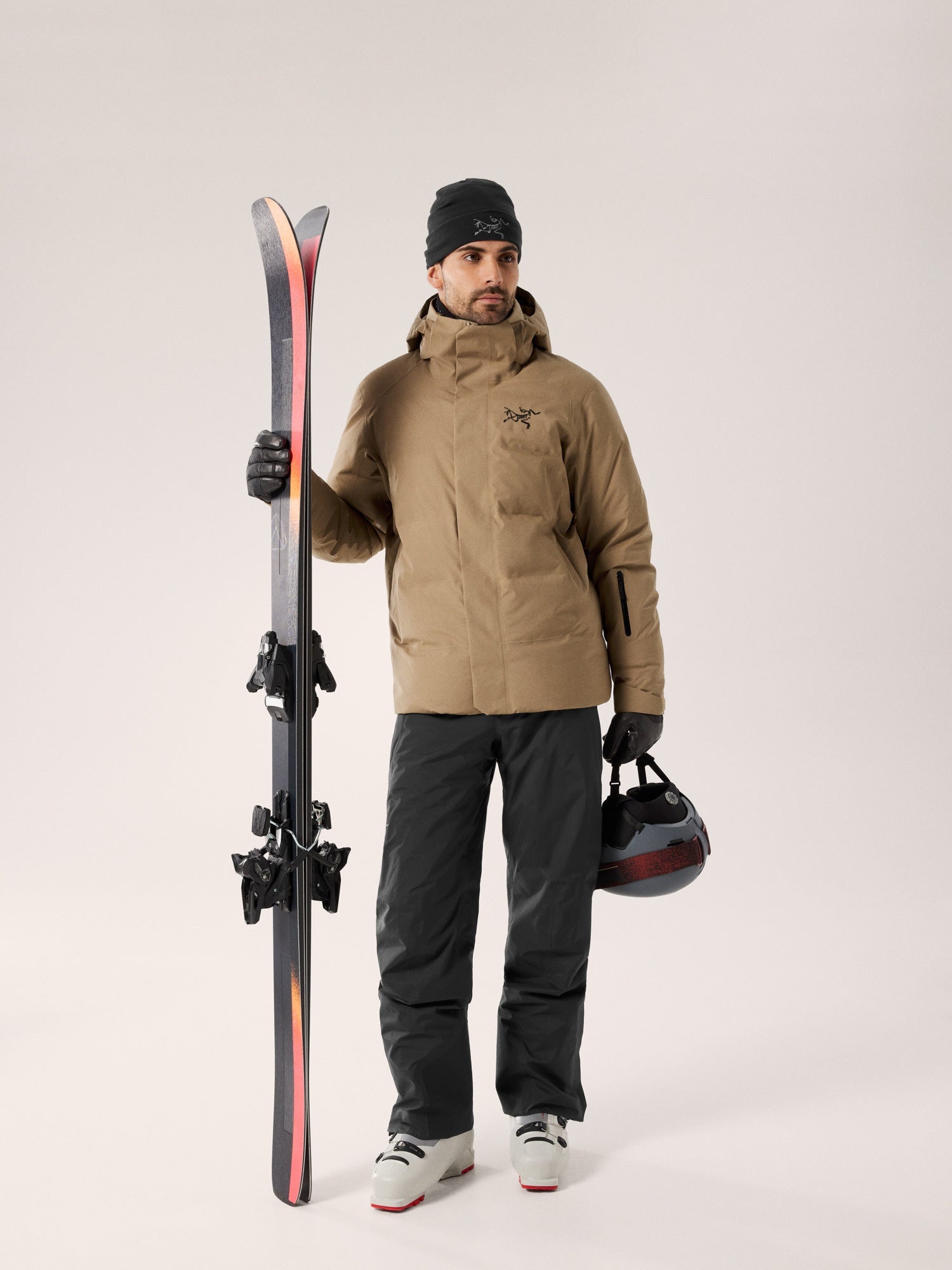 Arcteryx men's fissile insulated jacket ski and snowboard brown image 9