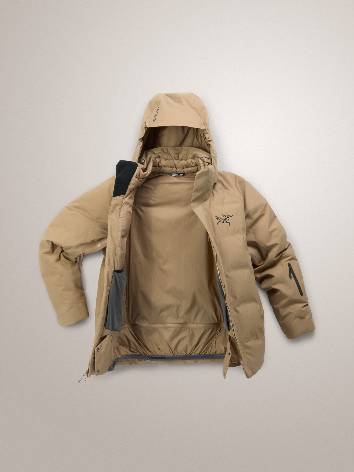 Arcteryx men's fissile insulated jacket ski and snowboard brown image 1